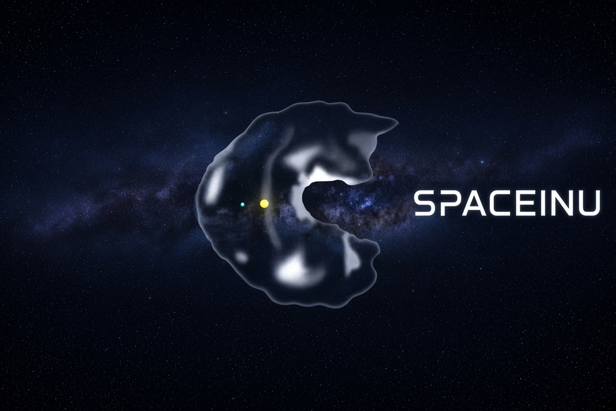 Space Inu logo set against a star field